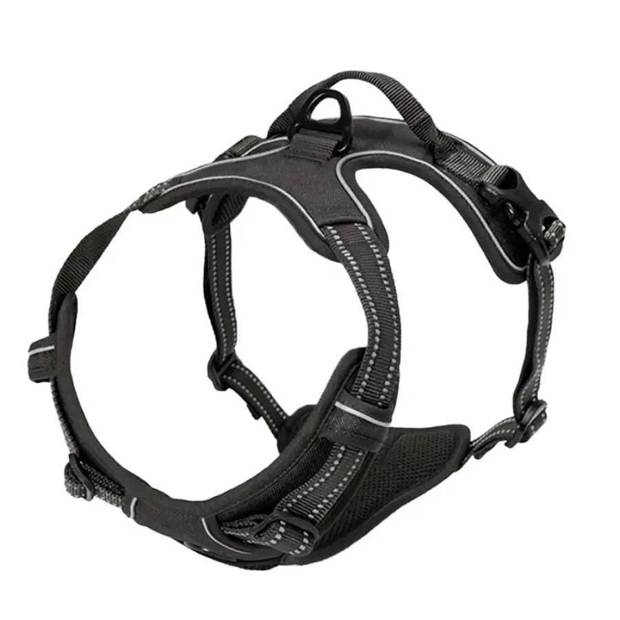 No Pull Harness Front Clip for Large Dog - Heavy Duty, Reflective, Easy Control with Handle